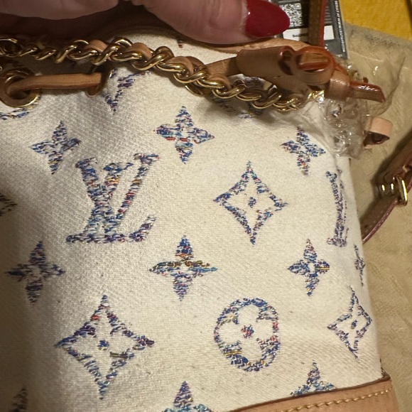 SHE’S HERE…Louis Vuitton Nano Noe Monogram Jacquard Shoulder/Crossbody Bag - Picture 8 of 12